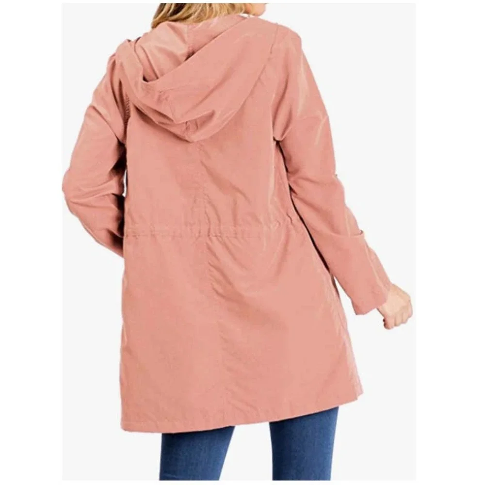 Love Tree Lightweight Trench Coat Blush Size Large - Picture 3 of 9